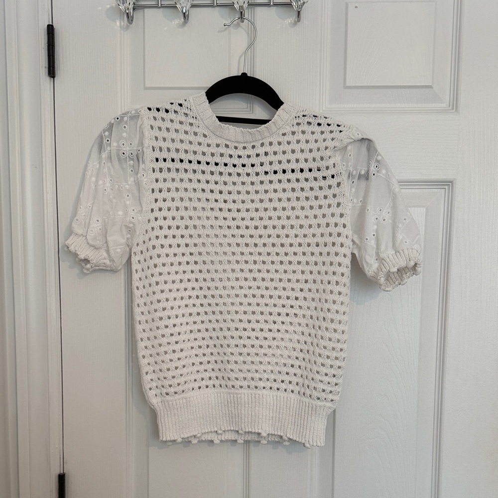 Zara White Knit Top